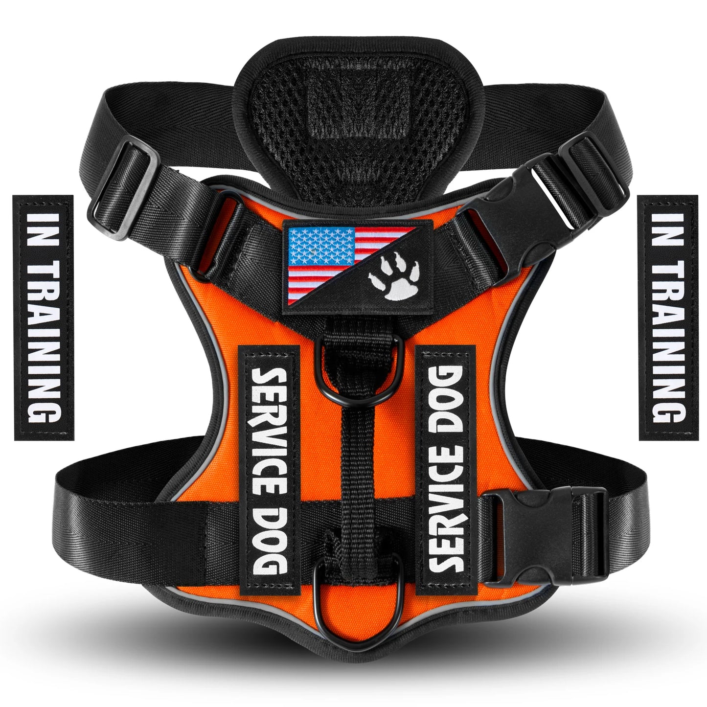 Reflective Service Dog Vest Harness with Patches