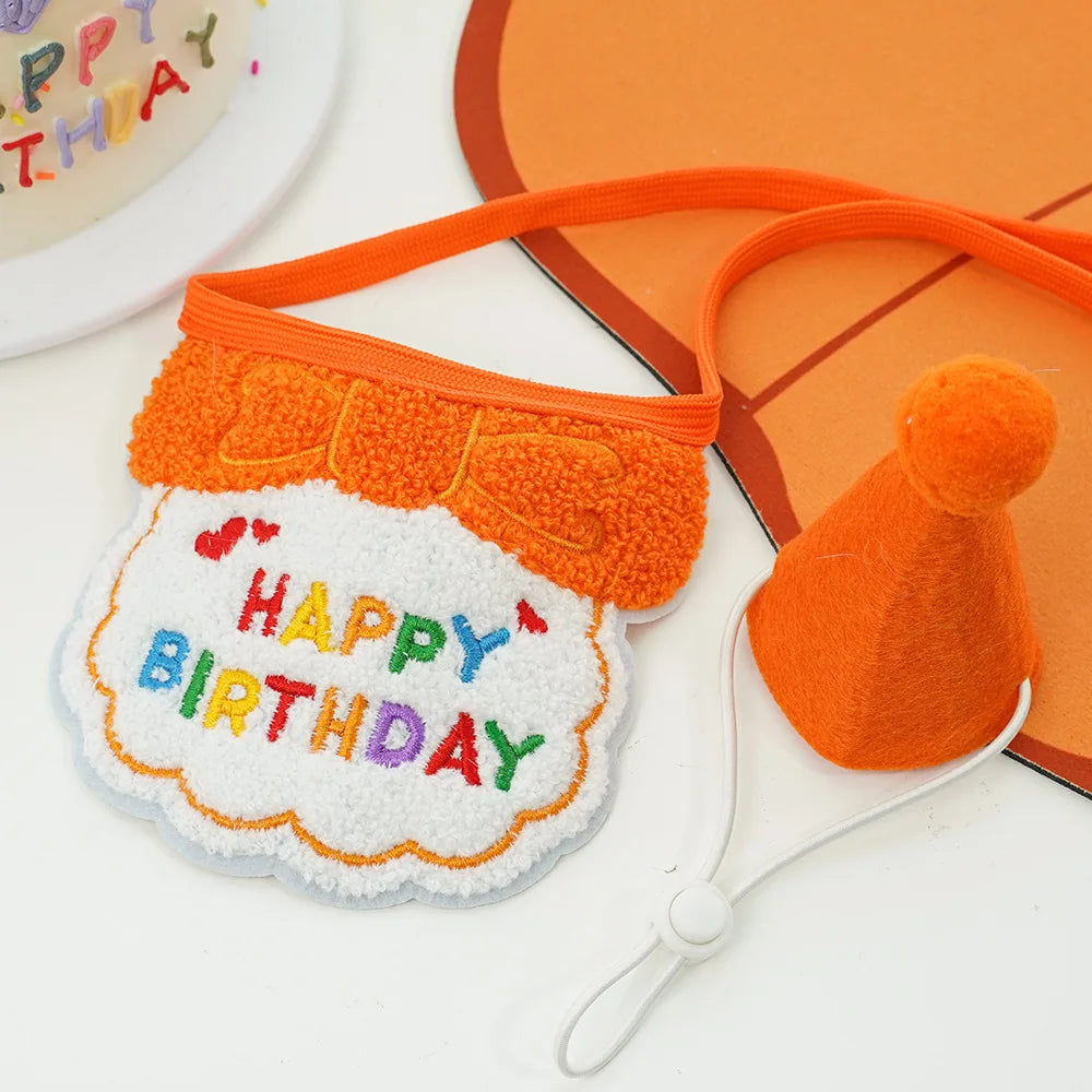 Pet Birthday Hat & Scarf Set – Adjustable Party Supplies