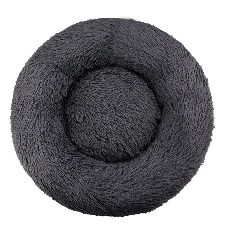 Round Plush Dog & Cat Bed – Washable Pet Sofa