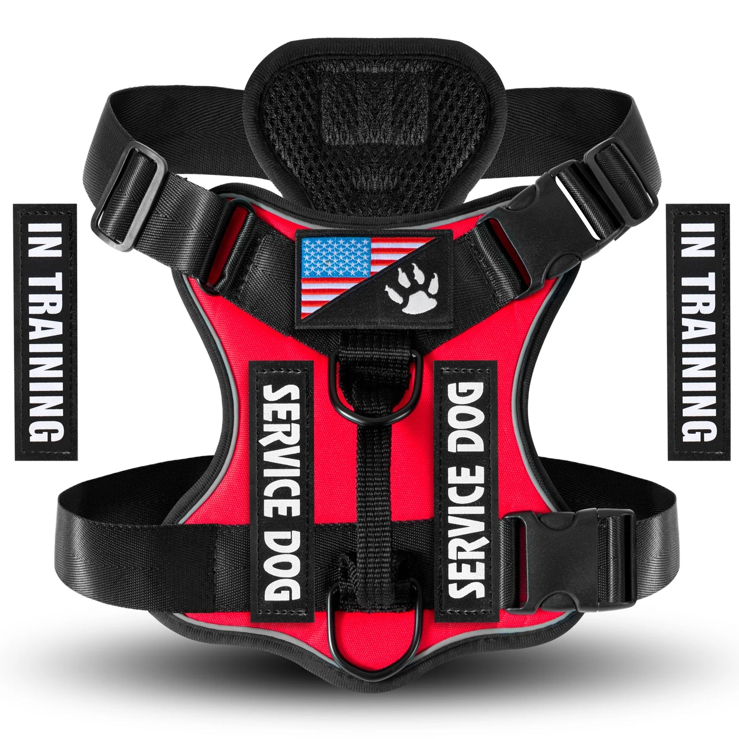Reflective Service Dog Vest Harness with Patches