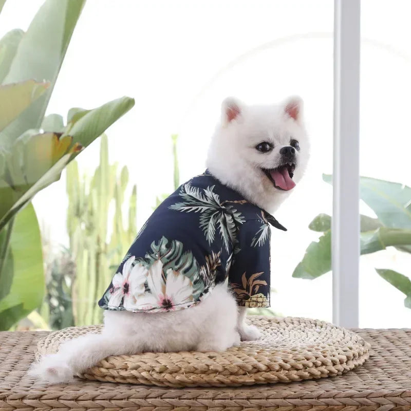 Summer Pet Clothes – Hawaiian Style Dog Shirt