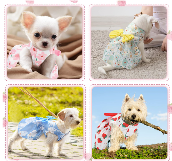 Summer Dog Dress – Floral Princess Outfit for Pets