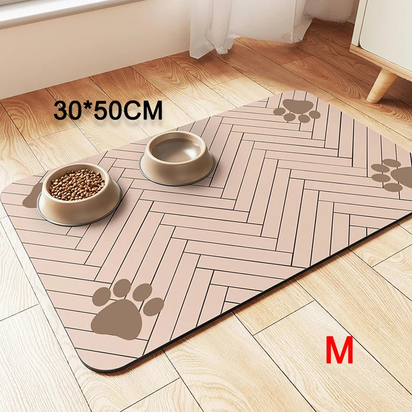 Quick Dry Pet Placemat – Food & Water Mat for Dogs & Cats