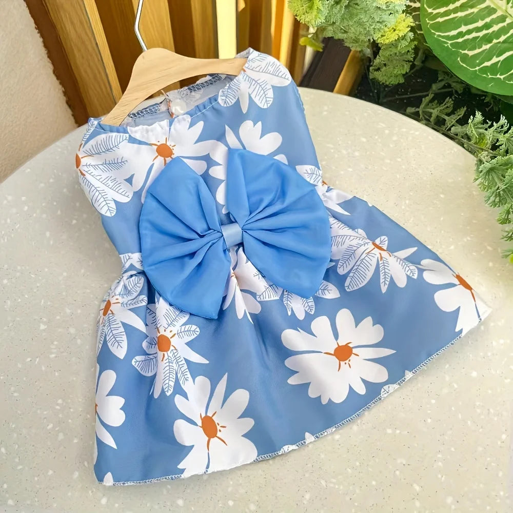 Summer Dog Dress – Floral Princess Outfit for Pets