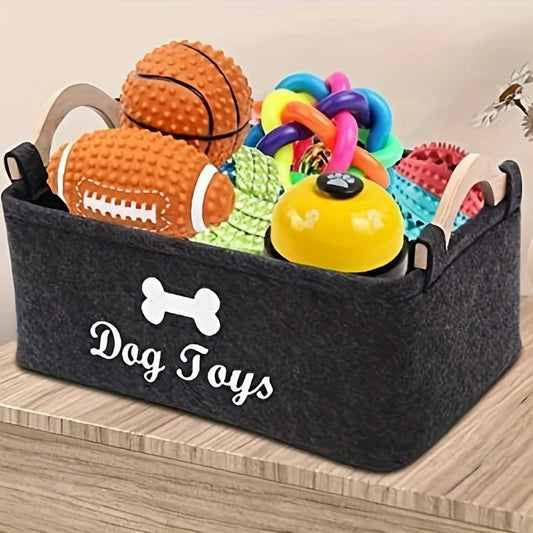 Felt Pet Storage Basket – Toys, Blankets & Leashes