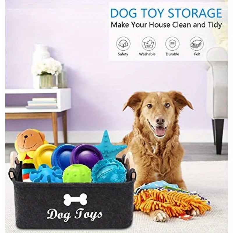 Felt Pet Storage Basket – Toys, Blankets & Leashes