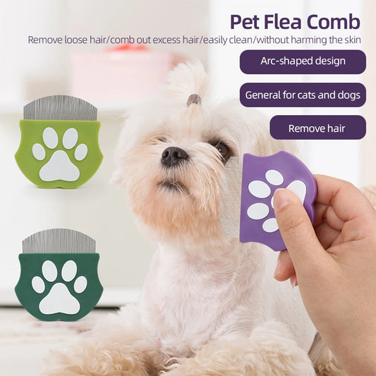 Pet Grooming Comb – Flea & Detangling Brush