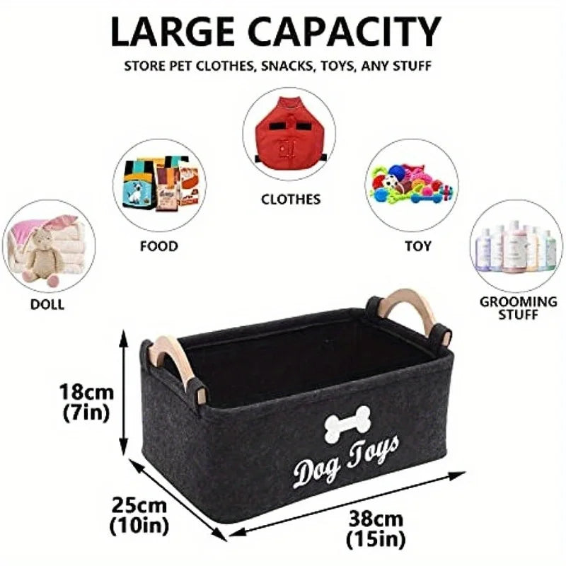 Felt Pet Storage Basket – Toys, Blankets & Leashes