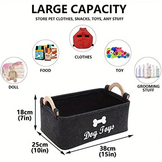 Felt Pet Storage Basket – Toys, Blankets & Leashes