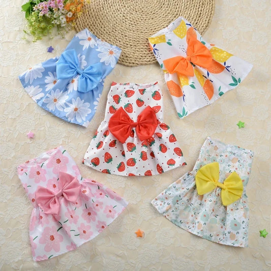 Summer Dog Dress – Floral Princess Outfit for Pets