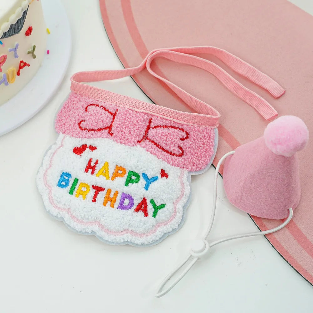 Pet Birthday Hat & Scarf Set – Adjustable Party Supplies