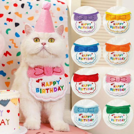 Pet Birthday Hat & Scarf Set – Adjustable Party Supplies