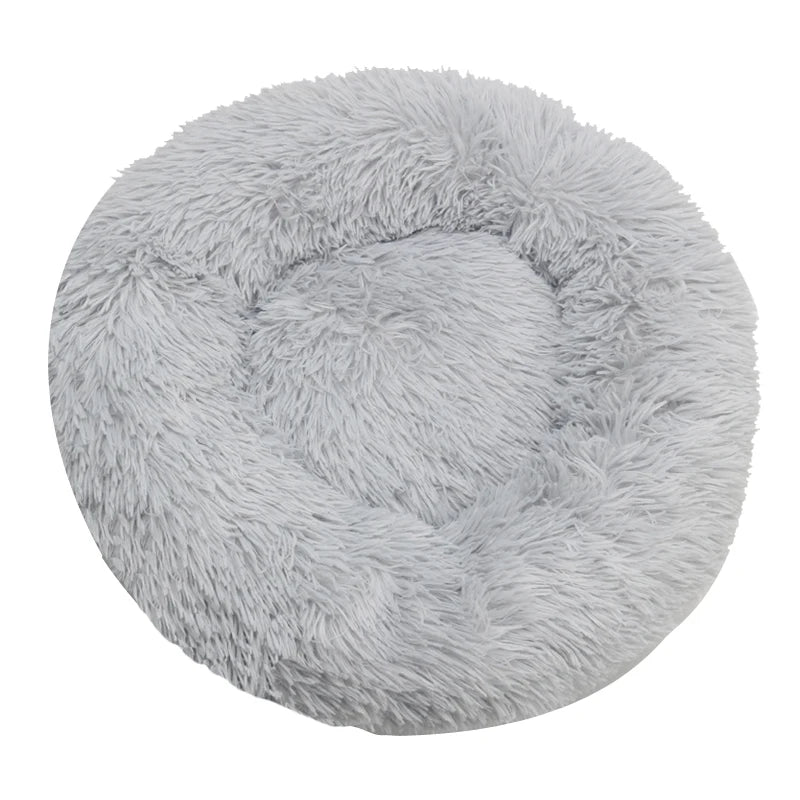 Round Plush Dog & Cat Bed – Washable Pet Sofa