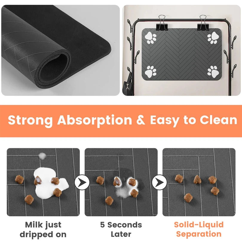 Quick Dry Pet Placemat – Food & Water Mat for Dogs & Cats
