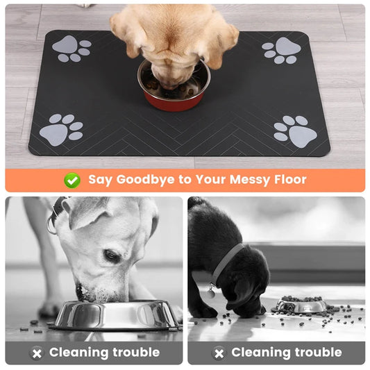 Quick Dry Pet Placemat – Food & Water Mat for Dogs & Cats
