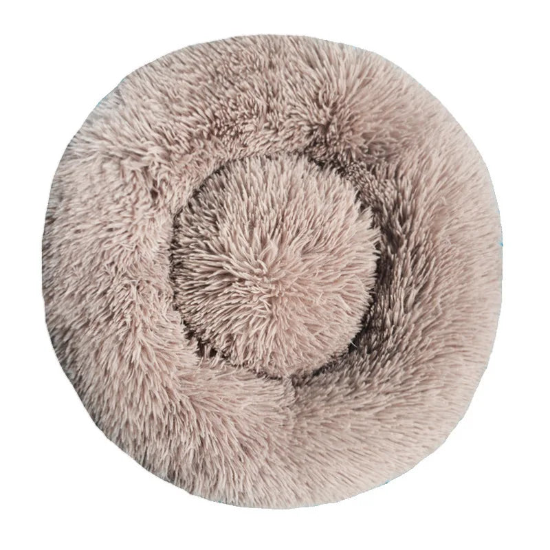 Round Plush Dog & Cat Bed – Washable Pet Sofa