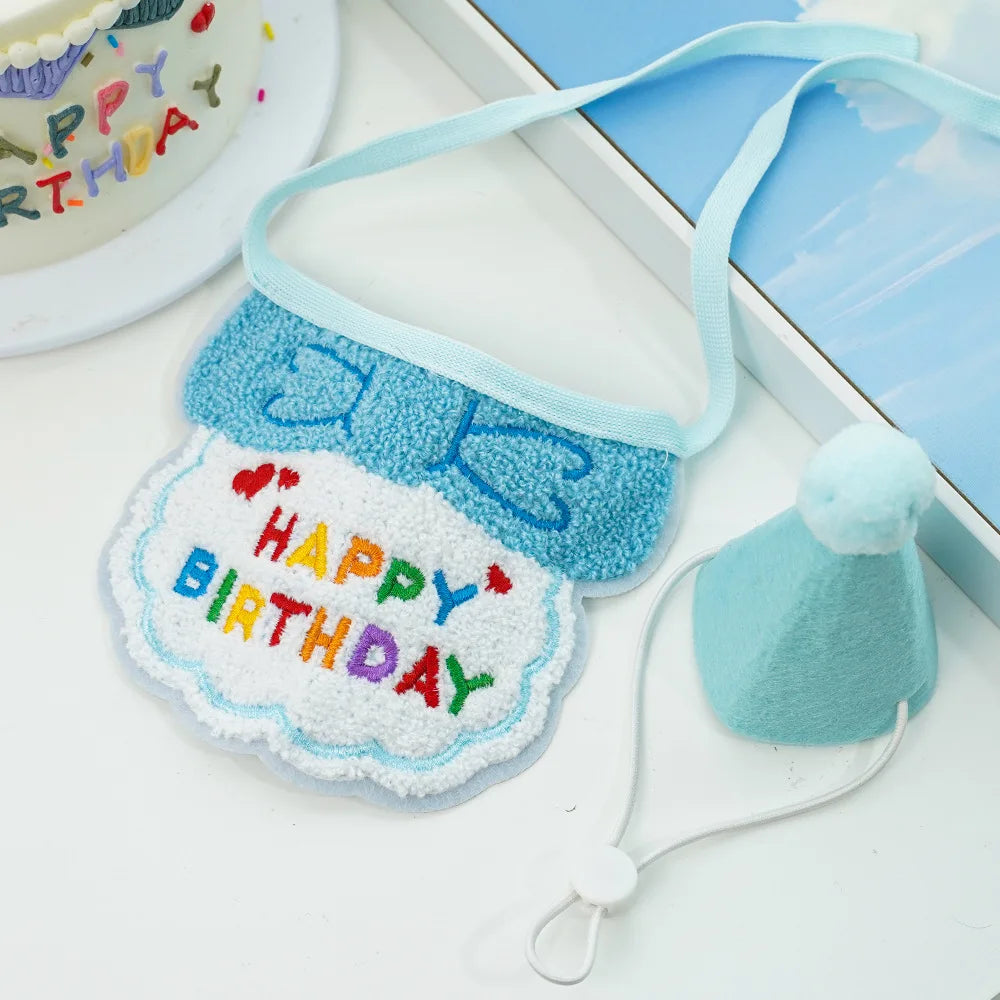 Pet Birthday Hat & Scarf Set – Adjustable Party Supplies