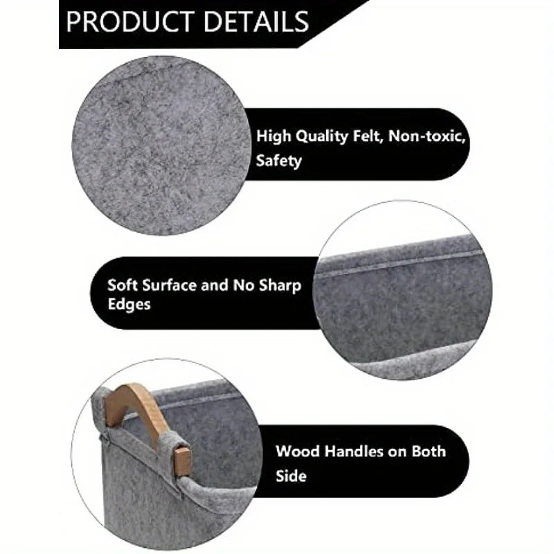 Felt Pet Storage Basket – Toys, Blankets & Leashes