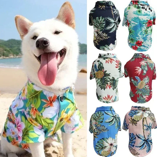 Summer Pet Clothes – Hawaiian Style Dog Shirt