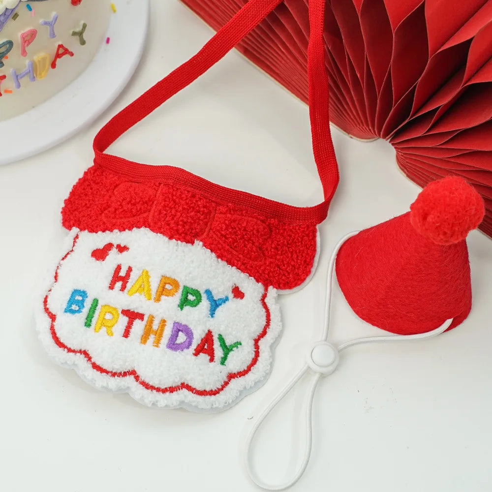 Pet Birthday Hat & Scarf Set – Adjustable Party Supplies