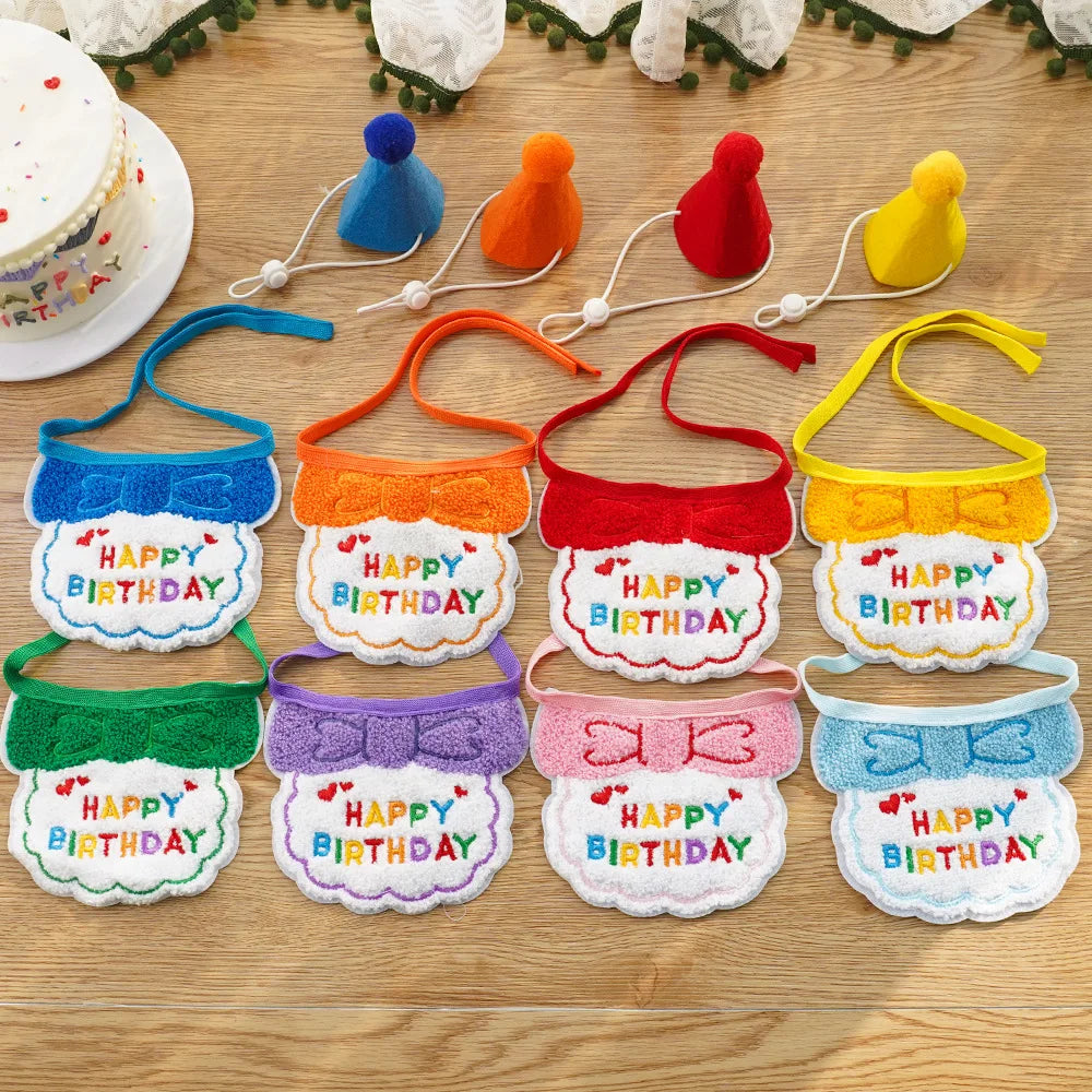 Pet Birthday Hat & Scarf Set – Adjustable Party Supplies