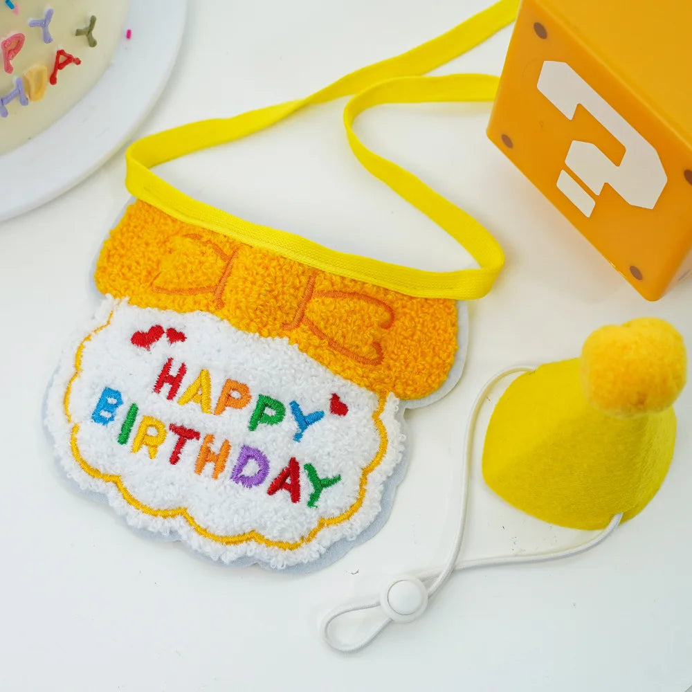 Pet Birthday Hat & Scarf Set – Adjustable Party Supplies