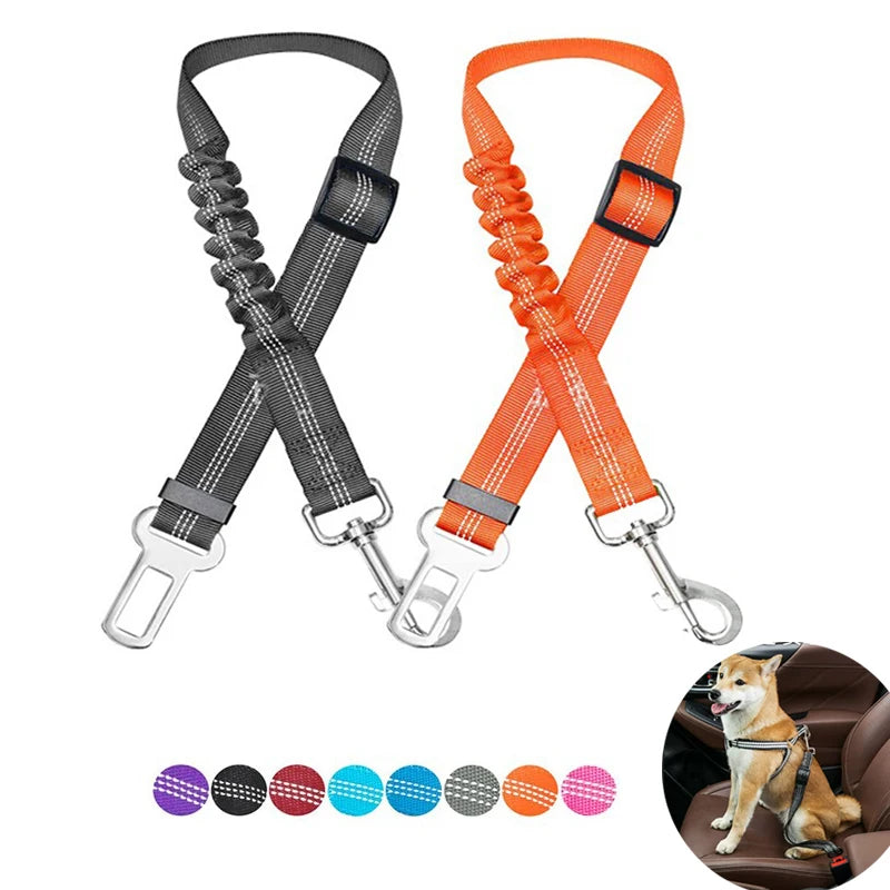 Adjustable Dog Car Seat Belt – Reflective & Padded Harness