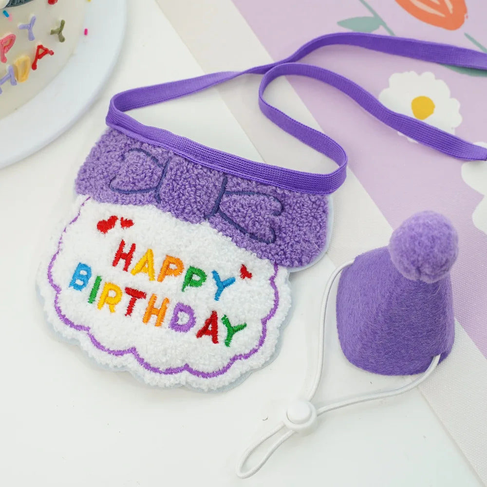 Pet Birthday Hat & Scarf Set – Adjustable Party Supplies