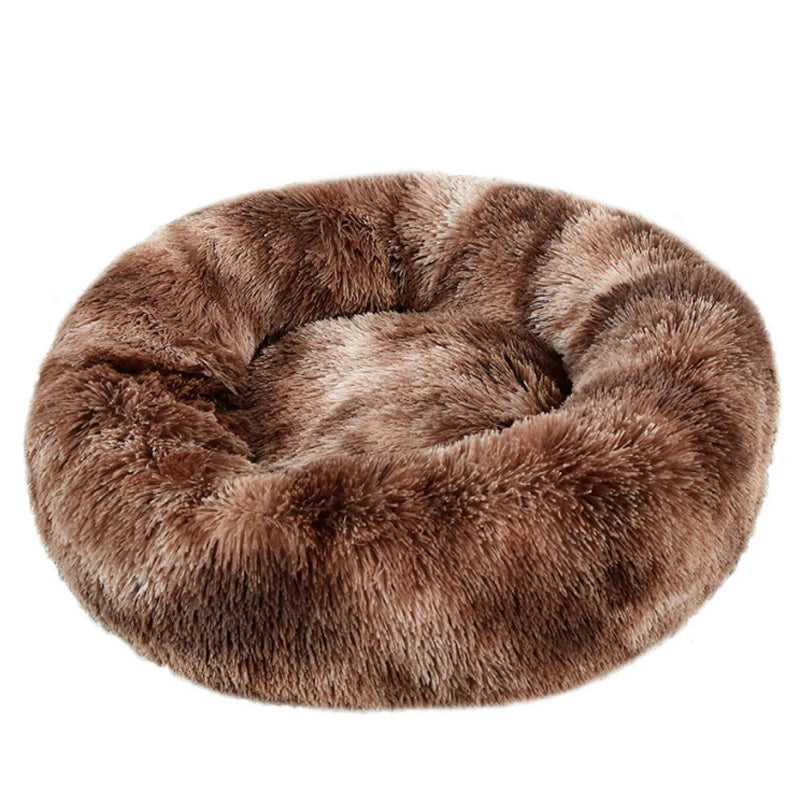 Round Plush Dog & Cat Bed – Washable Pet Sofa