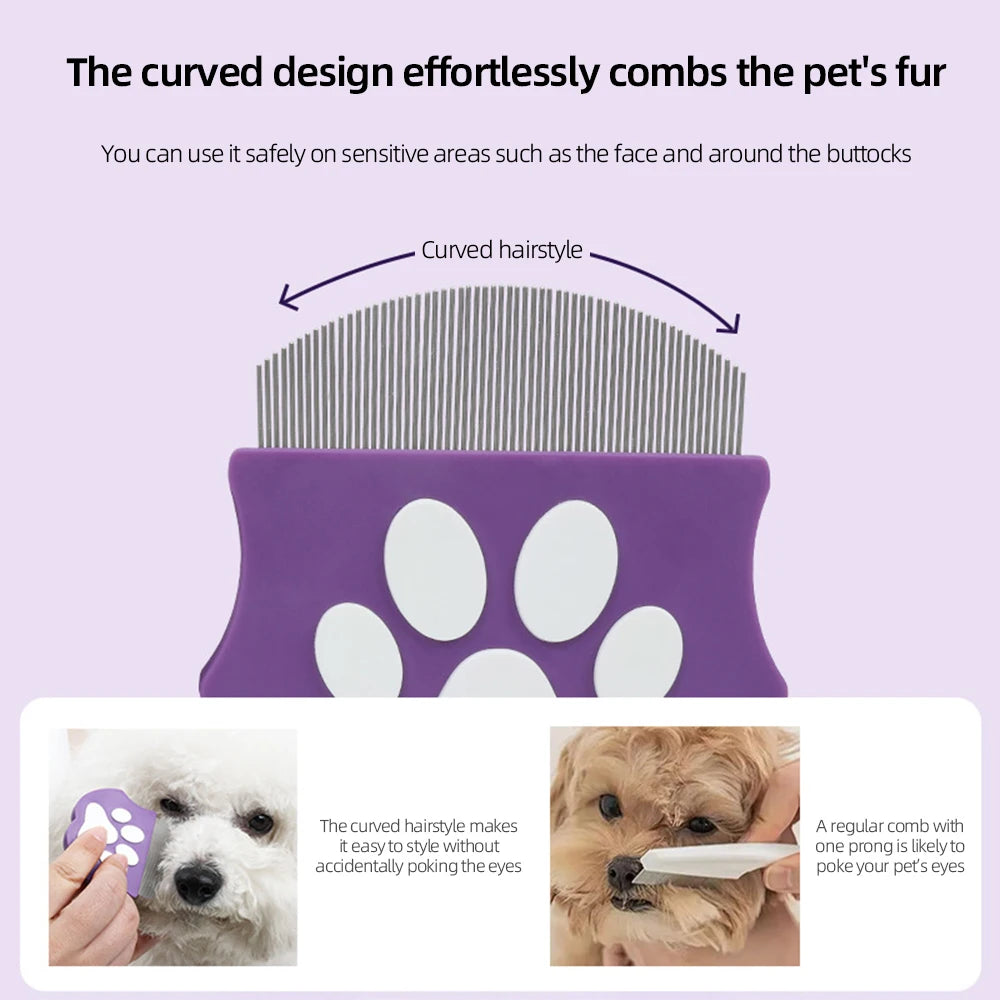 Pet Grooming Comb – Flea & Detangling Brush
